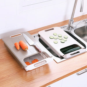 3 In 1 Multifunction Cutting Chopping Board Storage Drain Basket