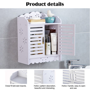 Wall Mounted Bathroom Cabinet Shelf Storage Rack with Doors