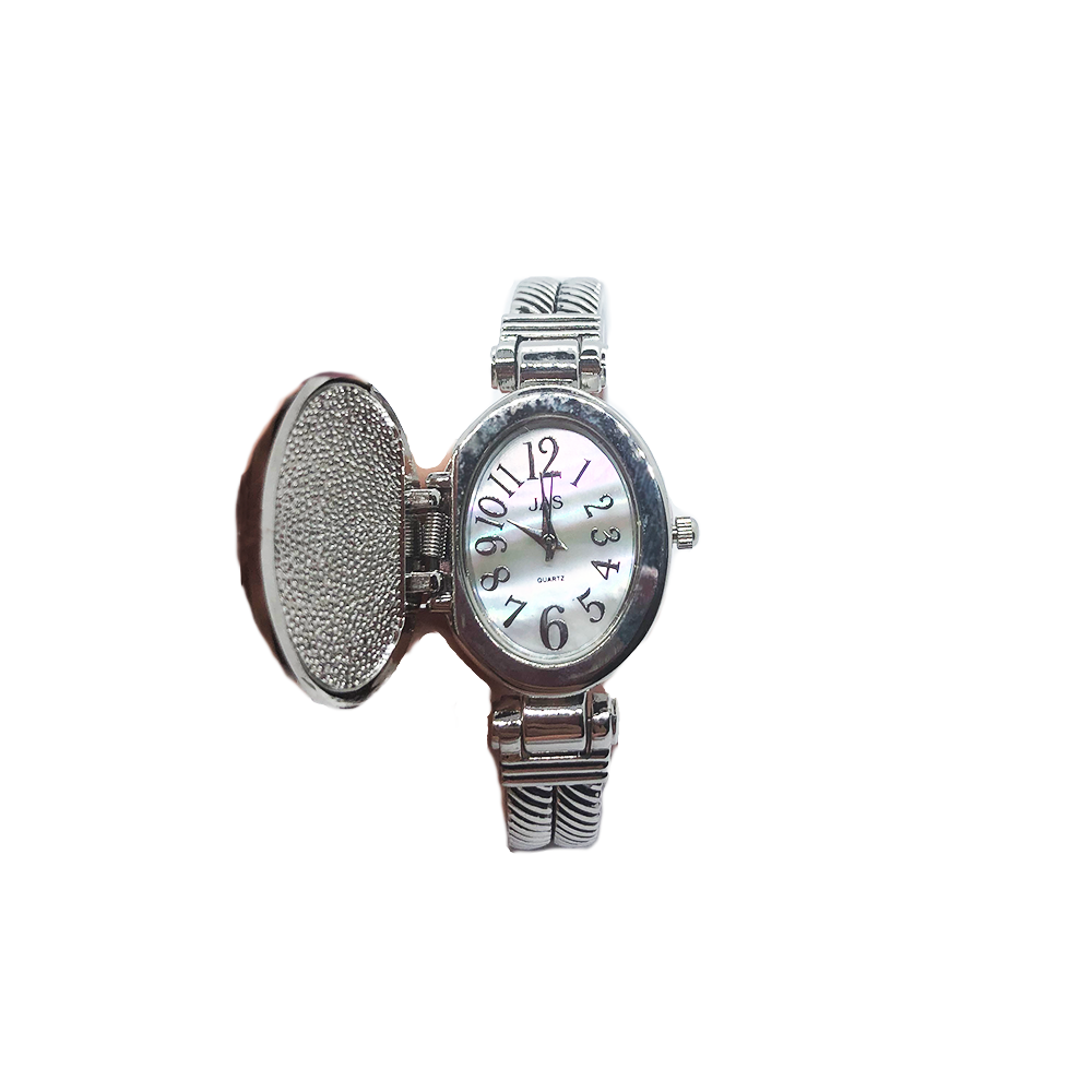 Bracelet Lady Watches with flip cover-silver