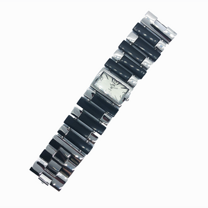 Black and silver lady watch