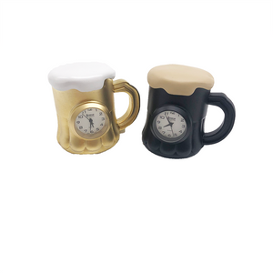 Beer Mug Clock-Black/Gold