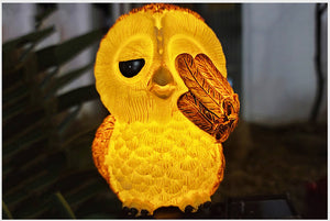 LED Solar Powered Owl Garden Light Waterproof Ornament Lawn Outdoor Lamp