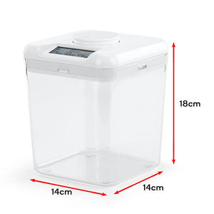 Kitchen Time Locking Container Lockable Food Safe Storage Canister with Timer - White