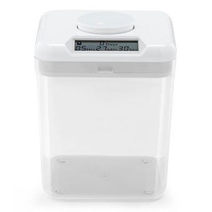 Kitchen Time Locking Container Lockable Food Safe Storage Canister with Timer - White