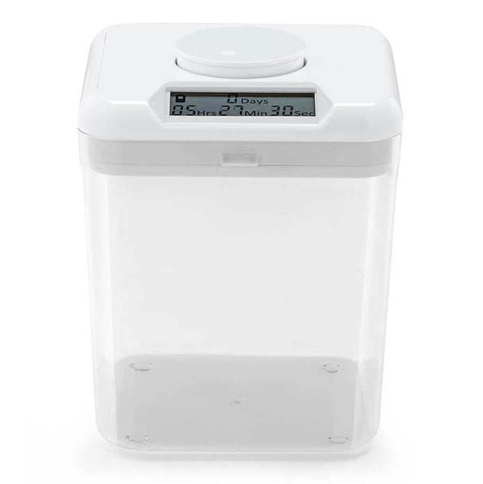 Kitchen Time Locking Container Lockable Food Safe Storage Canister with Timer - White