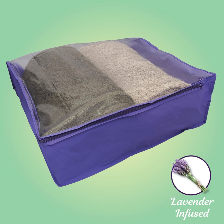 Foldable Lavender Organizer Blanket Storage Bag Container