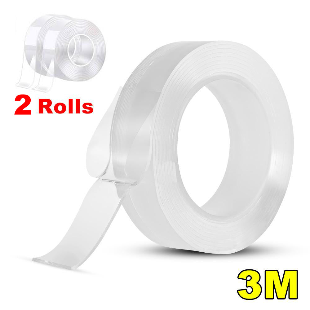 2PCS 3M Nano Magic Tape Set Anti-slip Adhesive Tape Double-Sided Washable Traceless