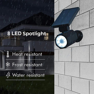 Solar Powered 8 LED PIR Motion Sensor Spotlight Garden Outdoor Security Light