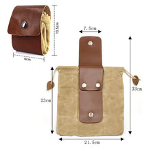 Load image into Gallery viewer, Foldable Foraging PU Leather Belt Canvas Pouch Fruit Picking Gathering Waist Bag
