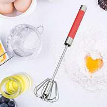 Load image into Gallery viewer, Manual Self Turning Stainless Steel Push Mixing Eggs Whisk Hand Mixer
