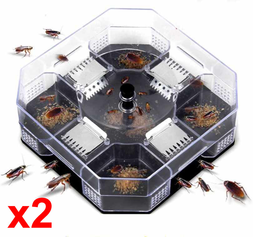 2x Reusable Cockroach Catcher Box Non Poison ECO Pest Insect Repeller Killer Trap