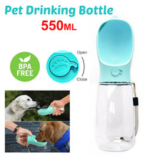 Load image into Gallery viewer, 550ML Dog Cat Pet Water Bottle Drinking Portable Outdoor Travel Cup Feeder
