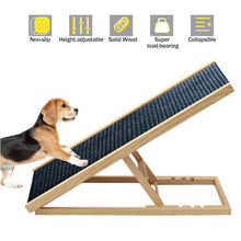 Load image into Gallery viewer, Foldable Dog Pet Ramp Adjustable Height Dogs Stairs for Bed Sofa Car 70cm/100cm
