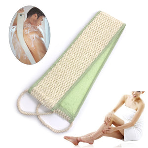 Bamboo Fiber Double Side Body Back Scrubbing Strap Bath Sponge Shower Massage Spa Scrubber