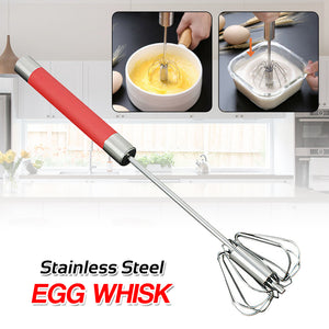 Manual Self Turning Stainless Steel Push Mixing Eggs Whisk Hand Mixer