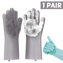 Load image into Gallery viewer, 1 Pair Bristled Silicone Gloves Dishwashing Glove Scrubber Cleaning Kitchen Tool
