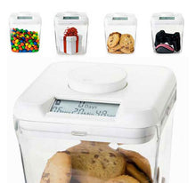 Load image into Gallery viewer, Kitchen Time Locking Container Lockable Food Safe Storage Canister with Timer - White
