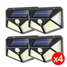 Load image into Gallery viewer, 4-Pack 100 LED Solar Powered Motion Sensor Light Outdoor Security Lamp Garden Waterproof
