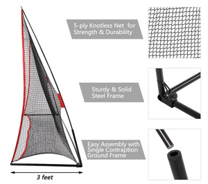 3M Huge Golf Practice Net Hitting Training Aid Driving Chipping Cage + Carry Bag