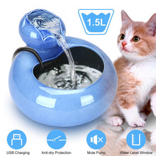 Load image into Gallery viewer, Automatic Electric Pet Cat Dog Ceramic Bowl Drinking Water Fountain with Filter
