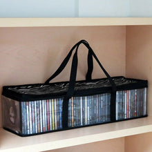 Load image into Gallery viewer, Large Clear CD Book Storage Holder Easy Zip Closure Carry Bag Organizer
