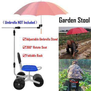 Height Adjustable 360° Rotate Gardening Seat Rolling Wheels Stool Kneeling Pad