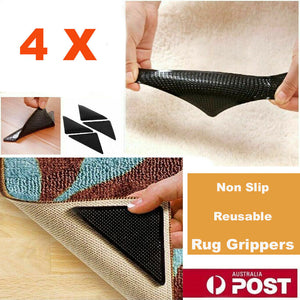 4x Rug Grippers Non Slip Reusable Carpet Mat Anti Skid Washable Grip Ruggies