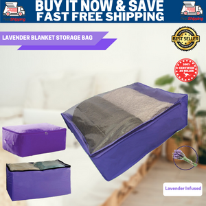 Foldable Lavender Organizer Blanket Storage Bag Container