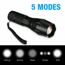 Load image into Gallery viewer, 2X Ultra Bright Tactical 5Mode Zoom Flashlight LED Hunting Focus Torch
