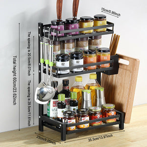 3 Tier Stainless Steel Kitchen Spice Rack Storage Organizer Seasoning Bottle Stand Shelf Holder