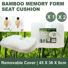 Load image into Gallery viewer, Bamboo Memory Foam Seat Car Cushion Pillow Covers Back Hip Support
