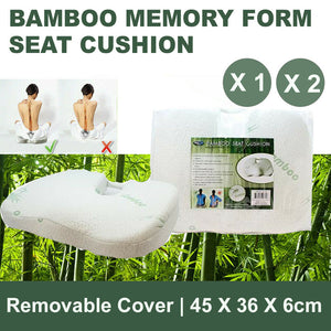 Bamboo Memory Foam Seat Car Cushion Pillow Covers Back Hip Support