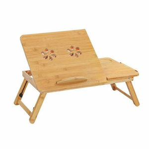 Foldable Portable Adjustable Deluxe Bamboo Laptop Bed Desk Computer Stand Table