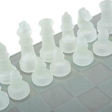 Load image into Gallery viewer, 32pcs Glass Chess Set Frosted Board Game Queen&#39;s Elegant Crystal Gambit
