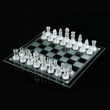 Load image into Gallery viewer, 32pcs Glass Chess Set Frosted Board Game Queen&#39;s Elegant Crystal Gambit
