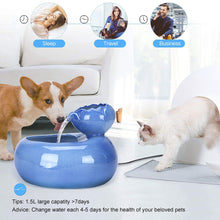 Load image into Gallery viewer, Automatic Electric Pet Cat Dog Ceramic Bowl Drinking Water Fountain with Filter
