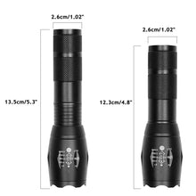 Load image into Gallery viewer, 2X Ultra Bright Tactical 5Mode Zoom Flashlight LED Hunting Focus Torch
