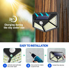 Load image into Gallery viewer, 4-Pack 100 LED Solar Powered Motion Sensor Light Outdoor Security Lamp Garden Waterproof

