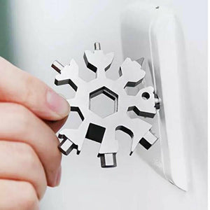 18 in 1 Stainless Multi-Tool Snowflake Wrench Screwdriver Bottle Opener Keychain