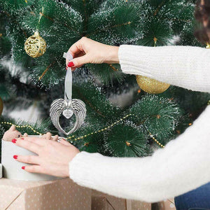 In Memory Angel Wings Pendant Christmas Tree Ornament Hanging Bauble Decors Gift