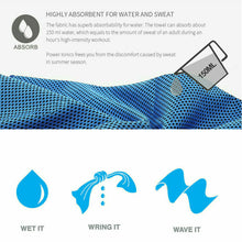 Load image into Gallery viewer, Microfibre Fitness Instant Cooling Ice Gym Towel Sports Jogging Outdoor Towels Random Color
