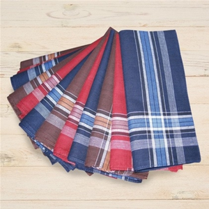 12 PCS Men's Plain Cotton Square Formal Handkerchiefs Set