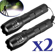 Load image into Gallery viewer, 2X Ultra Bright Tactical 5Mode Zoom Flashlight LED Hunting Focus Torch
