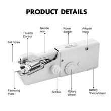 Load image into Gallery viewer, Handheld Portable Electric Battery Cordless Sewing Machine Stitch DIY Tools
