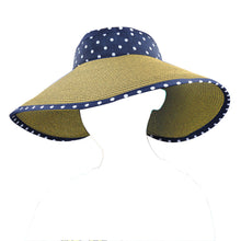 Load image into Gallery viewer, Polka Dot Women Roll Up Hat Wide Brim Floppy Sun Visor Hats Open Top Summer
