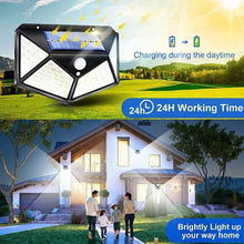 Load image into Gallery viewer, 4-Pack 100 LED Solar Powered Motion Sensor Light Outdoor Security Lamp Garden Waterproof
