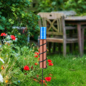 Floating Copper Rain Gauge Outdoor Metal Water Gauge Set for Lawn Garden