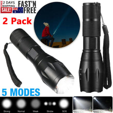 Load image into Gallery viewer, 2X Ultra Bright Tactical 5Mode Zoom Flashlight LED Hunting Focus Torch
