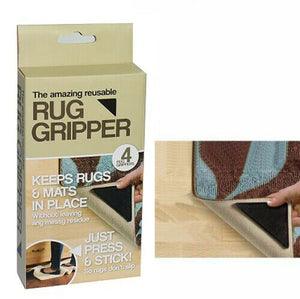 4x Rug Grippers Non Slip Reusable Carpet Mat Anti Skid Washable Grip Ruggies