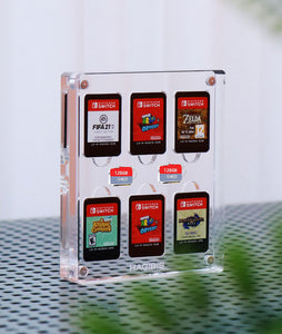 Transparent Acrylic Game Card Case for Nintendo Switch Shockproof Cartridge Holder Display Cabinet (6+2 Slots)